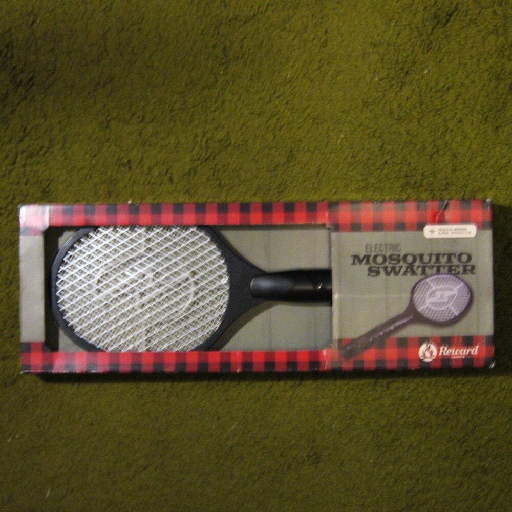 Reward Lodge electric mosquito swatter racket in original packaging